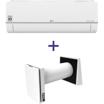 Кондиціонер спліт-система LG Mega Dual Inverter P09SP + рекуператор Blauberg Vento Expert A50-1 W