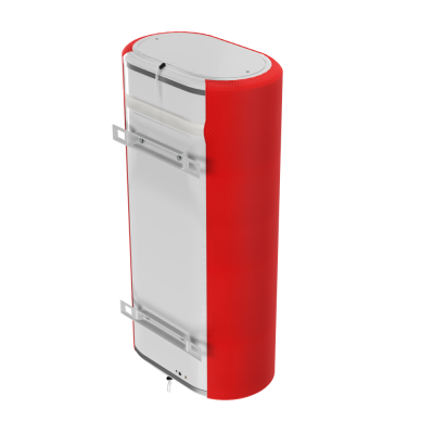 Декоративний чохол для бойлера WILLER IV80DR-Brig (Діагональ червона \/ 980х985мм \/ 70-2)